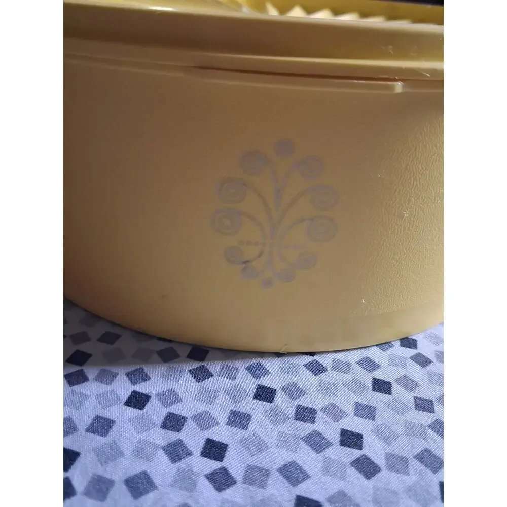Vintage Tupperware Yellow Servalier #1204-02 With Lid 1205-4